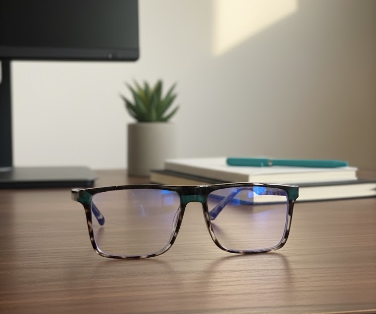 Modern square-frame glasses