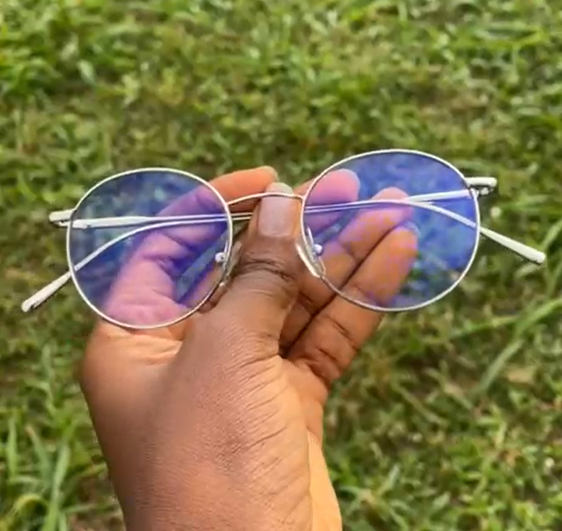 Round blue-cut glasses